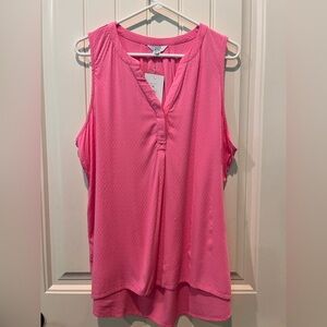 NWT Crown & Ivy Shirt Ladies Sz XL Pink Summer Perfect Lightweight Chic